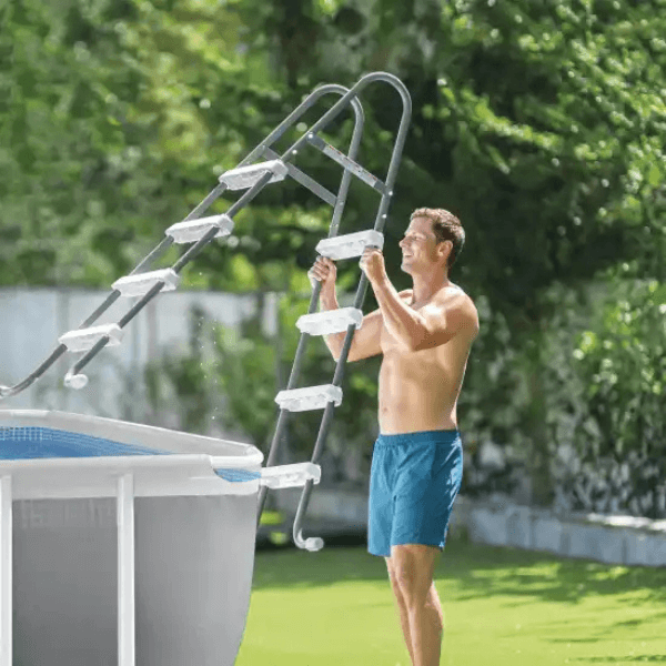 INTEX Piscină PRISM FRAME RECTANGULAR 400x200x100cm, 6836L, cadru metalic, cu pompă de filtrare - imagine 4