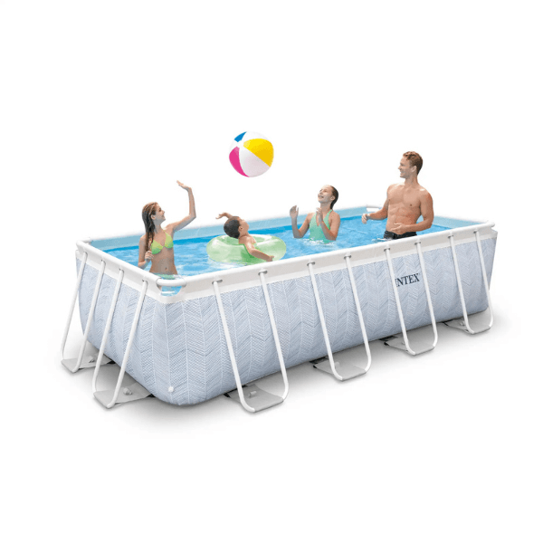 INTEX, CHEVRON PRISM FRAME RECTANGULAR POOL 400 x200 x 100 cm, 6836 L, cadru metalic, cu pompă de filtrare - imagine 3