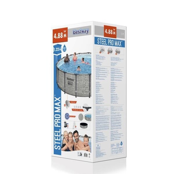 Bestway Piscină STEEL PRO MAX Round 488х122 cm, 19480 L, cadru metalic - imagine 11